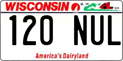 WI license plate 120NUL