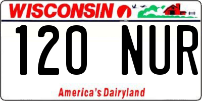 WI license plate 120NUR