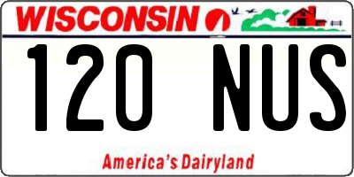 WI license plate 120NUS