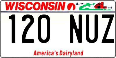 WI license plate 120NUZ