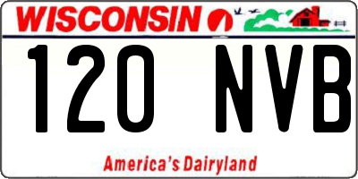 WI license plate 120NVB