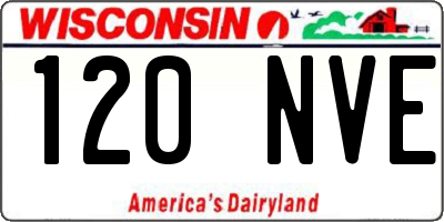 WI license plate 120NVE
