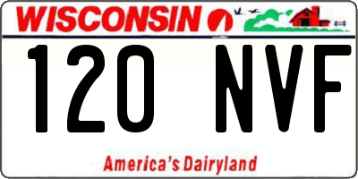 WI license plate 120NVF