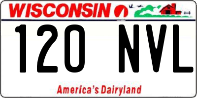 WI license plate 120NVL