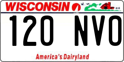 WI license plate 120NVO