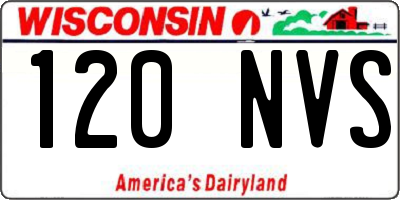 WI license plate 120NVS