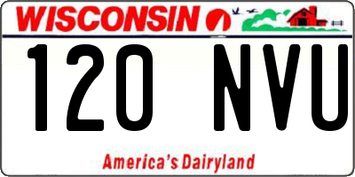 WI license plate 120NVU