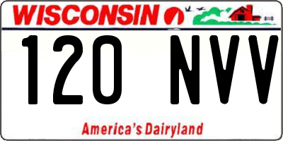 WI license plate 120NVV