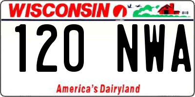WI license plate 120NWA