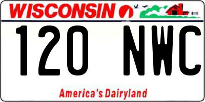 WI license plate 120NWC