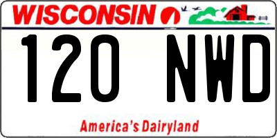 WI license plate 120NWD