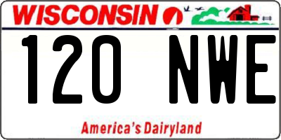 WI license plate 120NWE