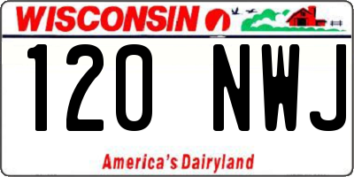 WI license plate 120NWJ