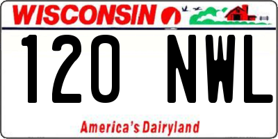 WI license plate 120NWL