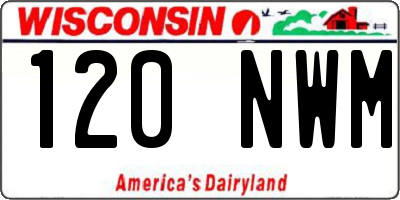 WI license plate 120NWM