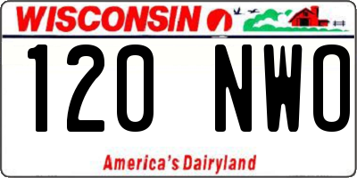 WI license plate 120NWO