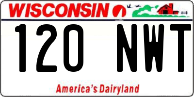 WI license plate 120NWT