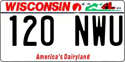 WI license plate 120NWU