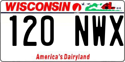 WI license plate 120NWX