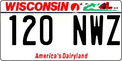 WI license plate 120NWZ