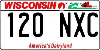 WI license plate 120NXC