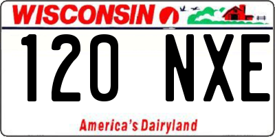WI license plate 120NXE