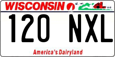 WI license plate 120NXL