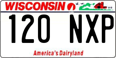 WI license plate 120NXP
