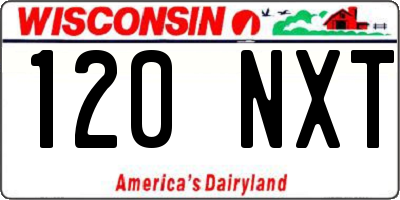 WI license plate 120NXT