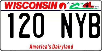 WI license plate 120NYB