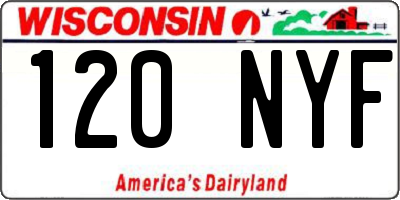 WI license plate 120NYF