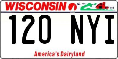 WI license plate 120NYI