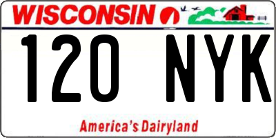 WI license plate 120NYK