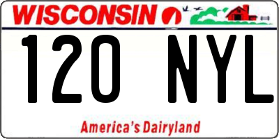 WI license plate 120NYL