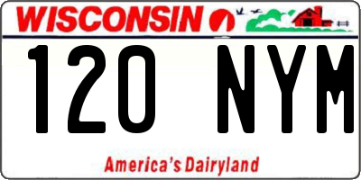 WI license plate 120NYM