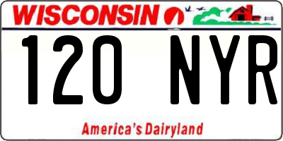 WI license plate 120NYR