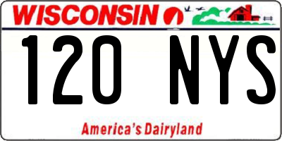 WI license plate 120NYS