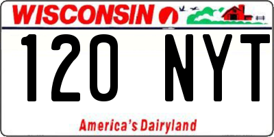 WI license plate 120NYT