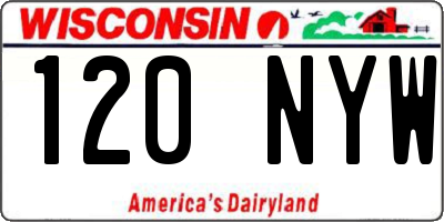 WI license plate 120NYW