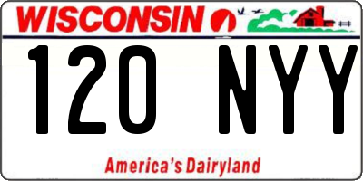 WI license plate 120NYY
