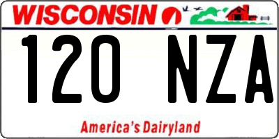 WI license plate 120NZA