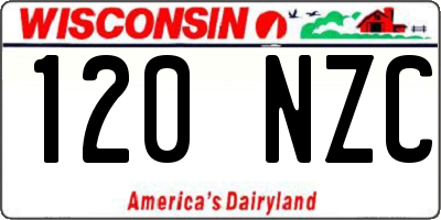 WI license plate 120NZC