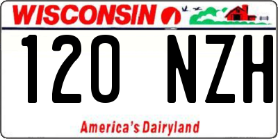 WI license plate 120NZH