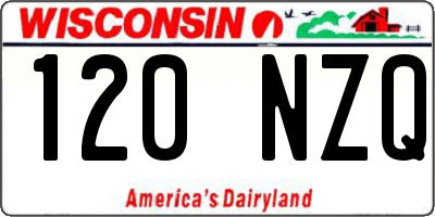 WI license plate 120NZQ
