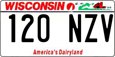 WI license plate 120NZV