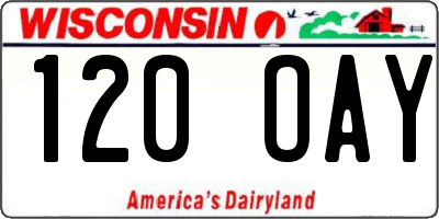 WI license plate 120OAY