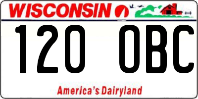 WI license plate 120OBC