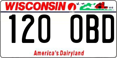 WI license plate 120OBD