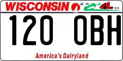 WI license plate 120OBH