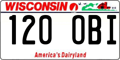 WI license plate 120OBI
